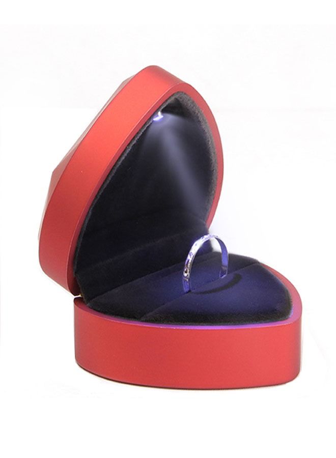 Ant Heart Shaped Ring Gift Box with LED Light, Earrings Jewellry Display Gift Box for Wedding Engagement Birthday and Anniversary(Red)  - Image 1