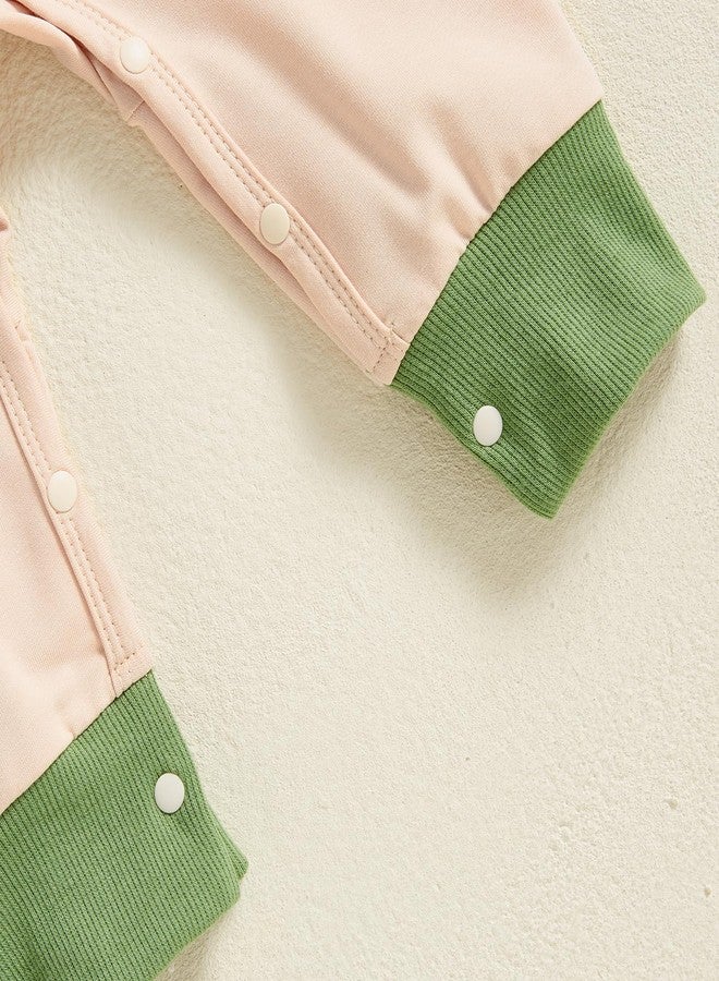 Lamuusaa Newborn Baby Boy St. Patricks Day Outfit Long Sleeve Lucky Charm Embroidery Romper One Piece Jumpsuit 0-18M (Apricot, 0-3 Months) - Image 5