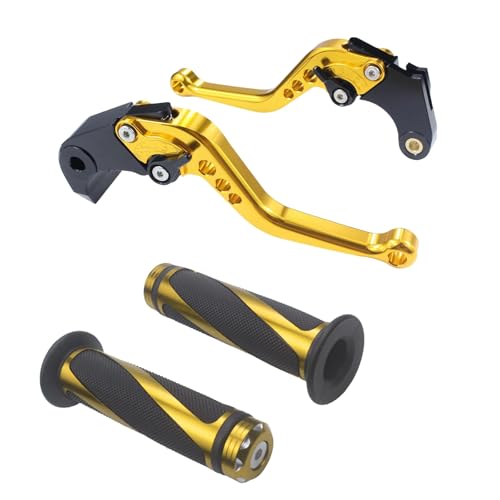 Adsspro CNC Aluminum Motorcycle Short Brake Clutch Levers Lever Handle Handlebar Grips for GSXR600 20062022 GSXR750 20062022 GSXR1000 20052006 GSXR1000 20092022 GSXS1000FSABS 20152022 Gold - Image 1