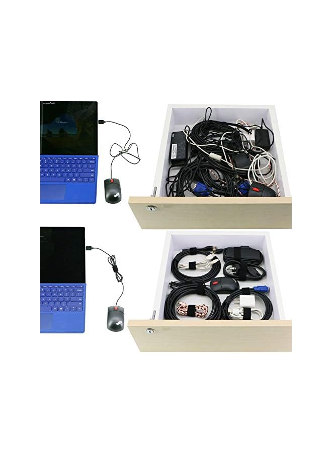 LEHSGY إدارة مرتبة 10 متر، شريط تثبيت لاصق من نوع LEHSGY، روابط كابلات قابلة لإعادة الاستخدام، أحزمة لاصقة ذاتية، شريط فيلكرو لتنظيم الكابلات للكمبيوتر، التلفاز، الطاقة وكابلات أخرى - (15MM*10M) - Image 5