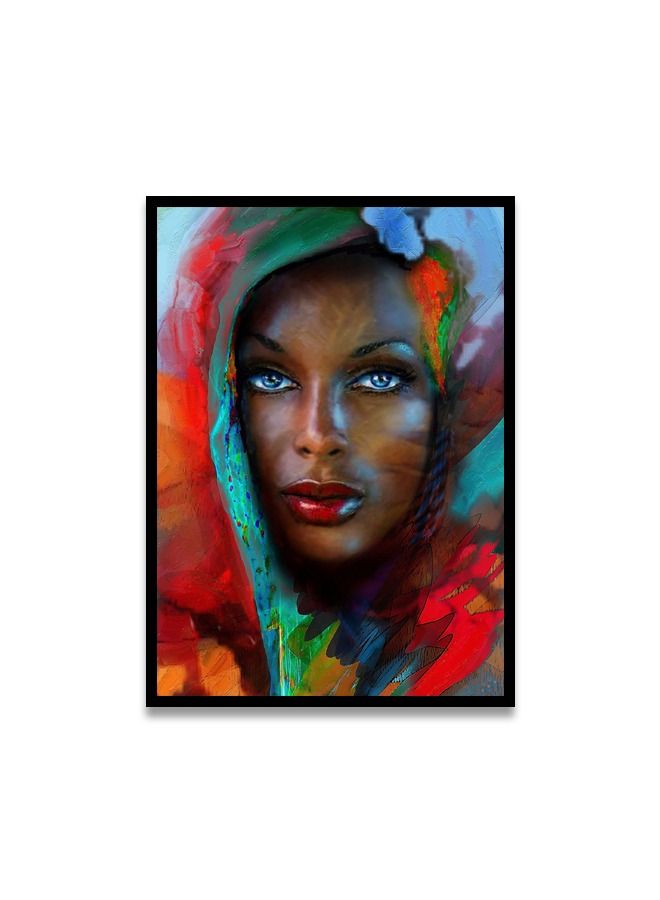Marktna Canvas Wall Art For Wall Decoration Woman Design With A Hollow Black Frame Size 120x80cm One Piece - Image 2