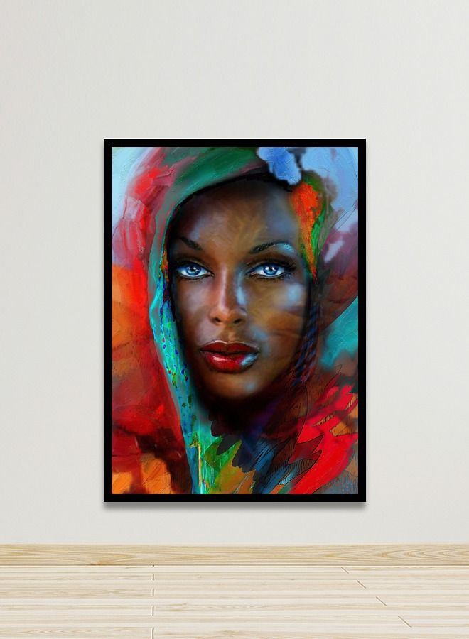 Marktna Canvas Wall Art For Wall Decoration Woman Design With A Hollow Black Frame Size 120x80cm One Piece - Image 1