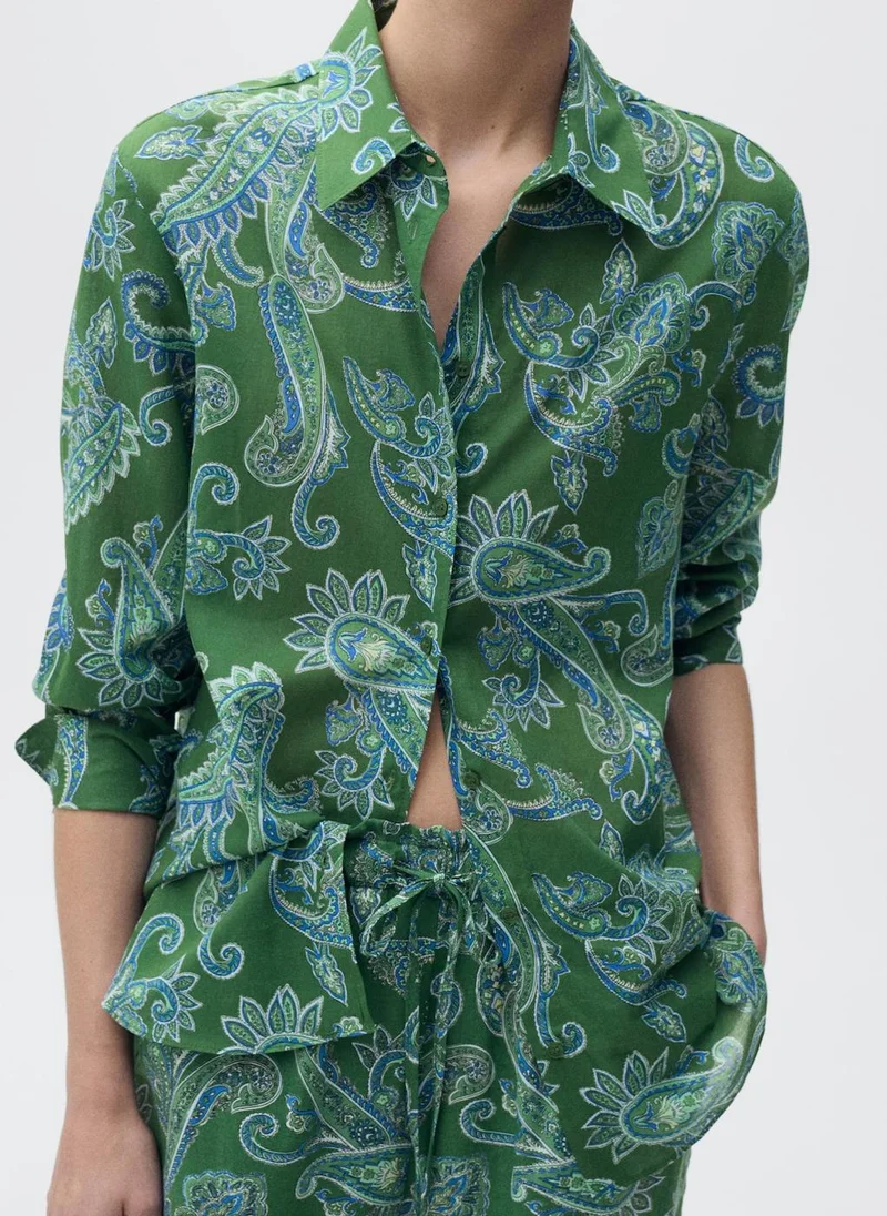 MANGO Casual Cotton Paisley Shirt