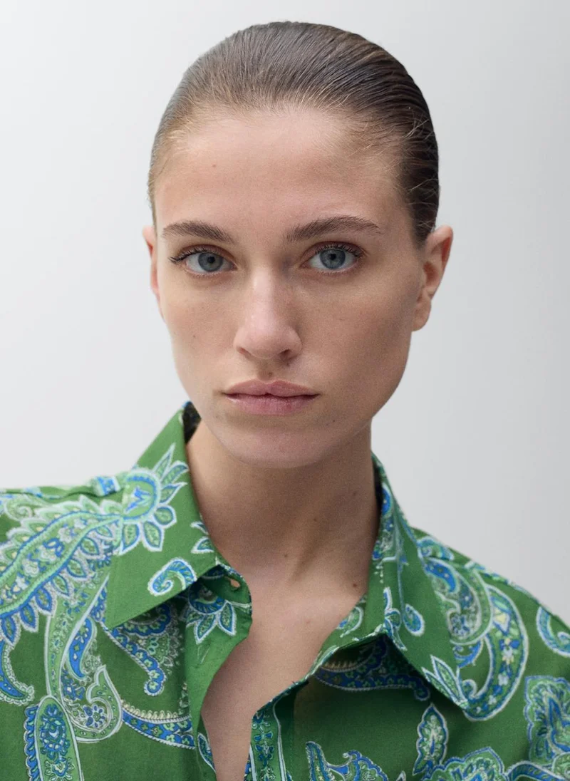 MANGO Casual Cotton Paisley Shirt