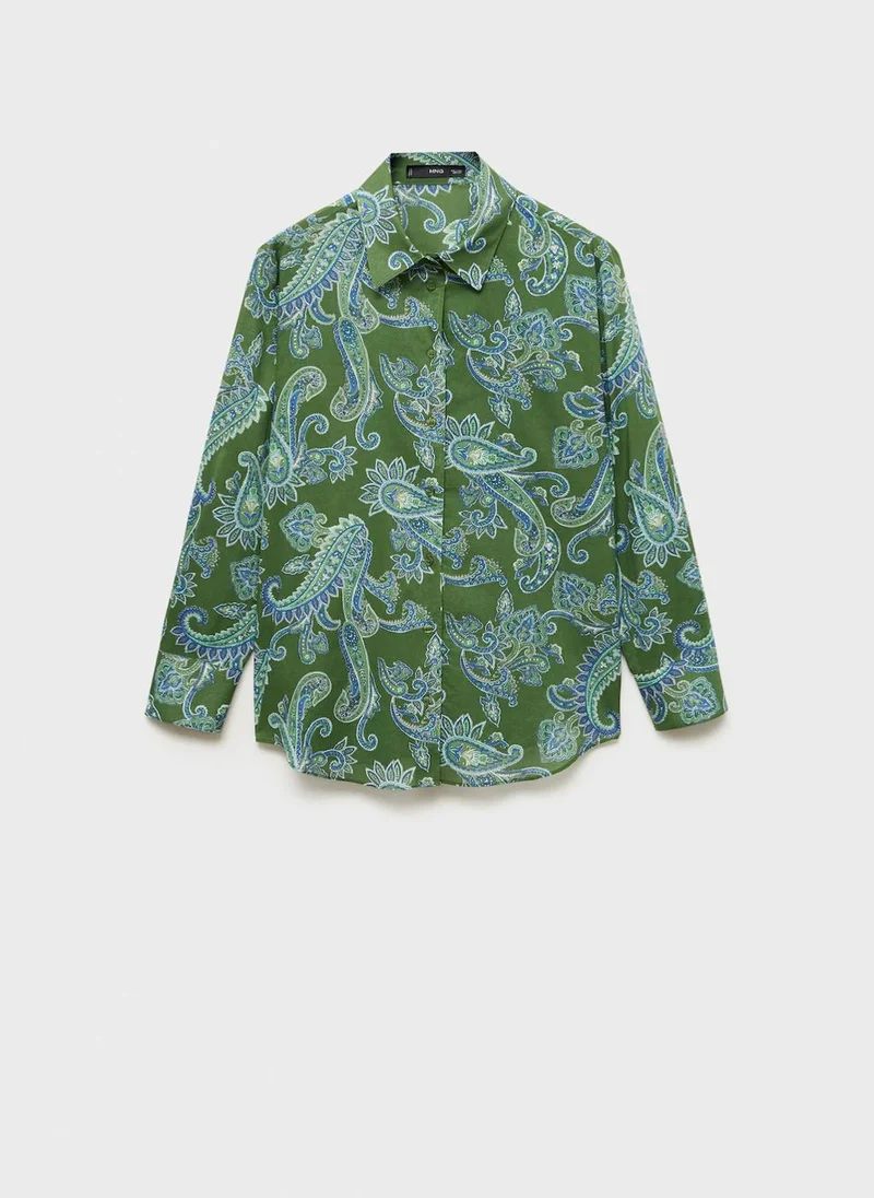 MANGO Casual Cotton Paisley Shirt