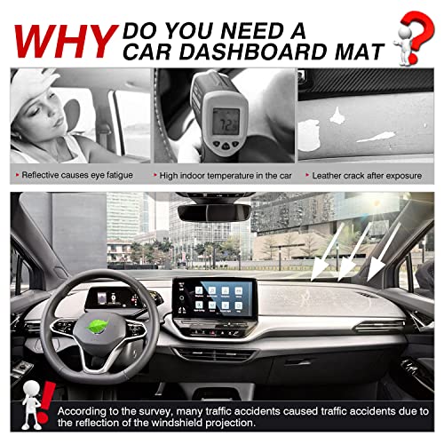 Autorder غطاء لوحة القيادة من Autorder لسيارة فولكس فاجن ID.4 VW ID4 2021-2025 ملحقات غطاء لوحة القيادة من الفلانيل واقي من أشعة الشمس والأشعة فوق البنفسجية - Image 2