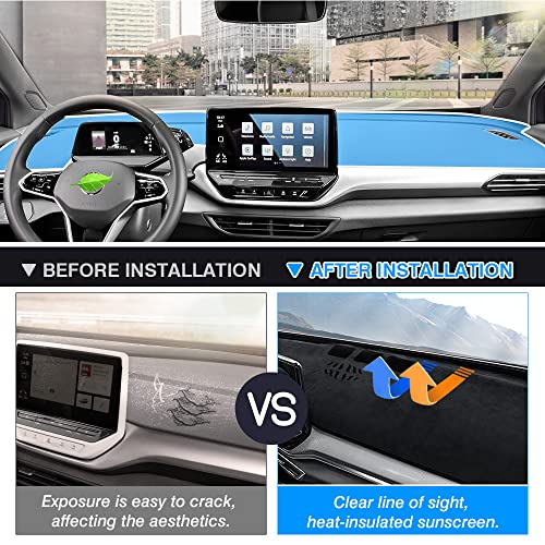 Autorder غطاء لوحة القيادة من Autorder لسيارة فولكس فاجن ID.4 VW ID4 2021-2025 ملحقات غطاء لوحة القيادة من الفلانيل واقي من أشعة الشمس والأشعة فوق البنفسجية - Image 3