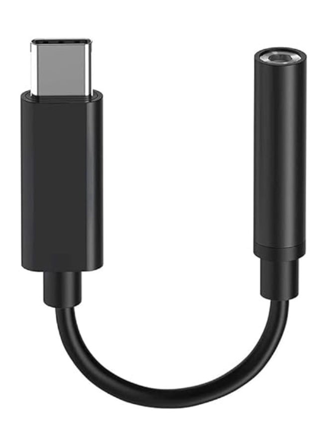 USB Type-C Headphone Jack Adapter, Type-C to 3.5mm Aux Audio Connector Adapter, Supports Calls - Black - Image 2