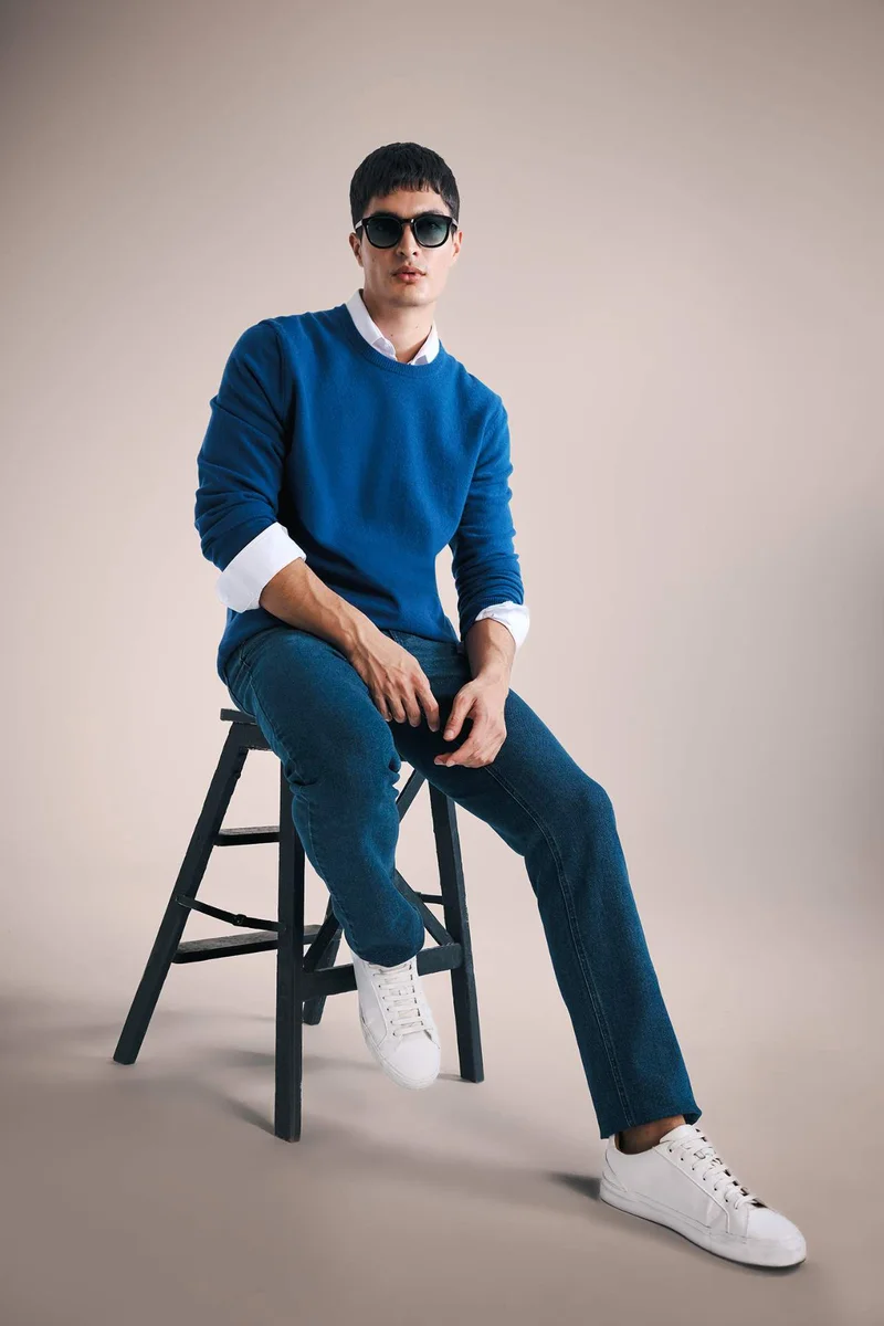 ديفاكتو Standard Fit Crew Neck Knitwear Pullover