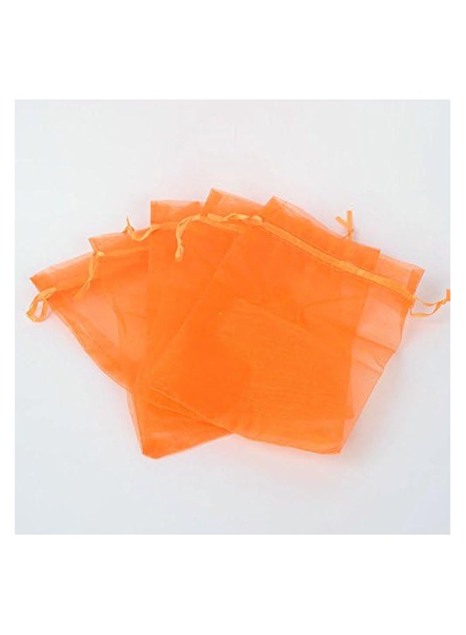 Organza Drawstring Gift Bag for Wedding, Baby Shower, Birthday, Party, Christmas, Orange Red 100pcs 5" x 7" - Image 2