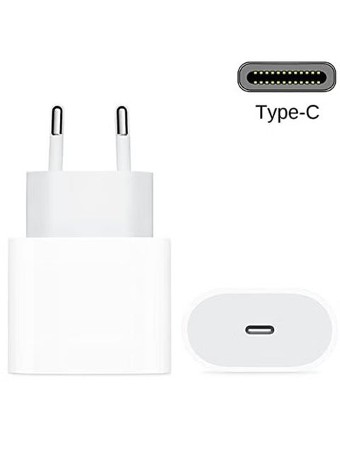 20W USB-C Power Adapter (EU Plug) - Fast Charging for iPhone & iPad | Compatible with Multiple Devices