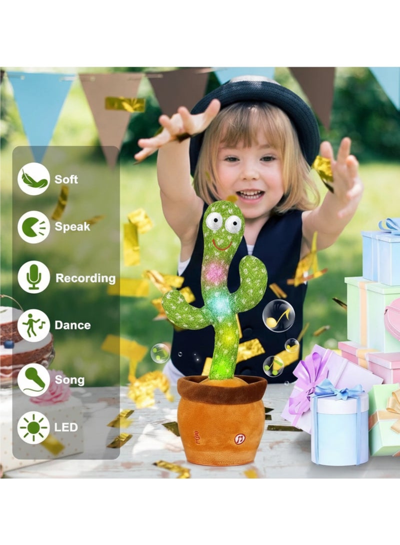 vexa pro Electric Dancing Cactus Toy for Kids | Singing & Talking Repeating Parrot Cactus | 120 Songs, LED Light-Up, USB Rechargeable | 2025 Upgraded Plush Toy for Babies & Toddlers - Image 2