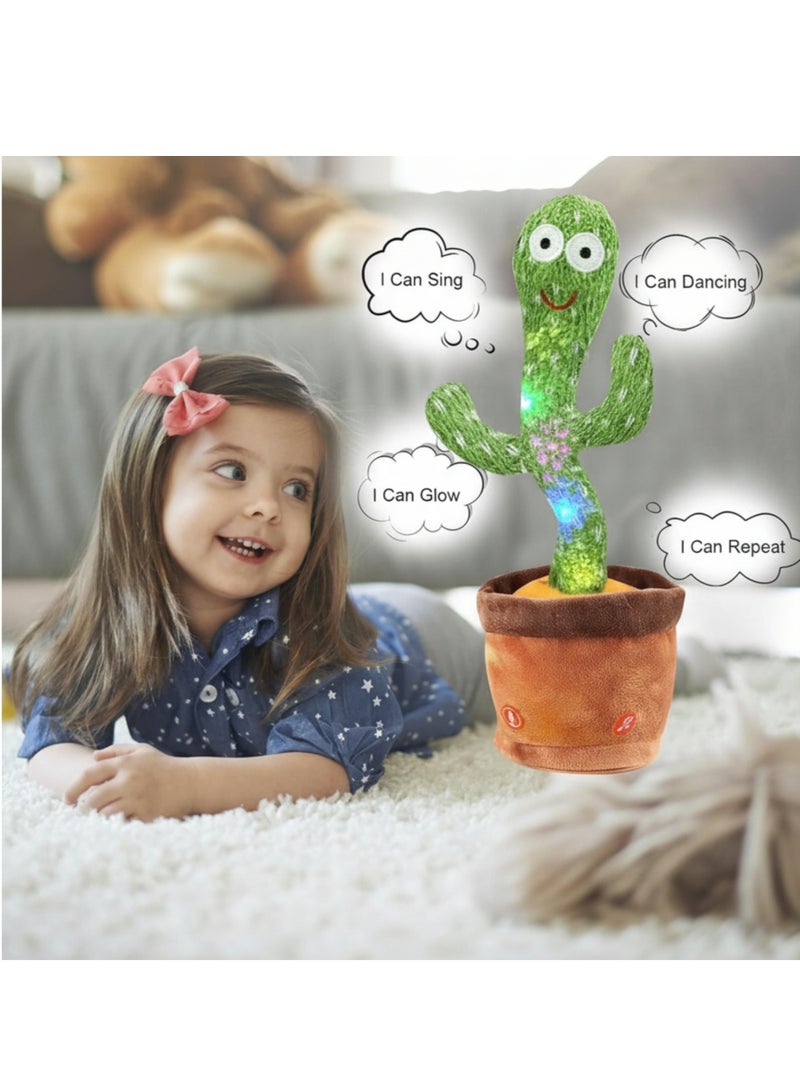 vexa pro Electric Dancing Cactus Toy for Kids | Singing & Talking Repeating Parrot Cactus | 120 Songs, LED Light-Up, USB Rechargeable | 2025 Upgraded Plush Toy for Babies & Toddlers - Image 4