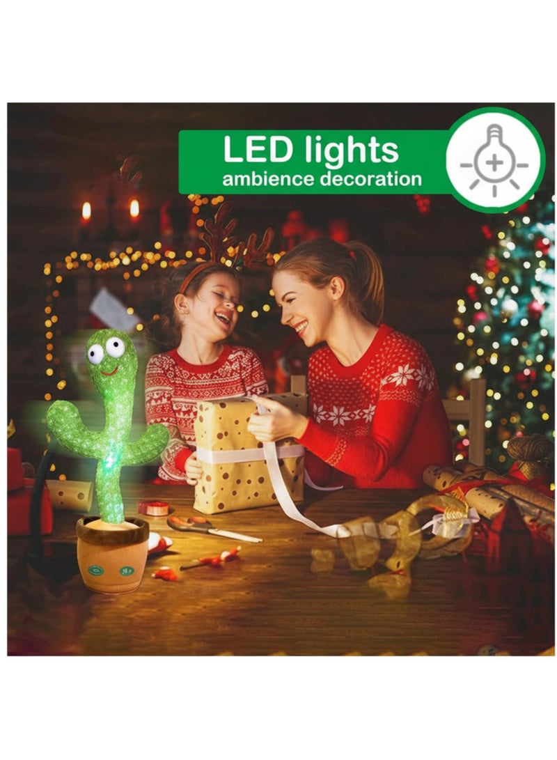 vexa pro Electric Dancing Cactus Toy for Kids | Singing & Talking Repeating Parrot Cactus | 120 Songs, LED Light-Up, USB Rechargeable | 2025 Upgraded Plush Toy for Babies & Toddlers - Image 3