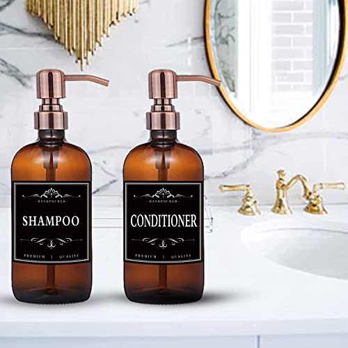 DNSEN 36 PCS Printed Waterproof Labels for Shampoo and Conditioner Bottles,Bathroom Soap Dispenser Organization Label Stickers Black - Image 4