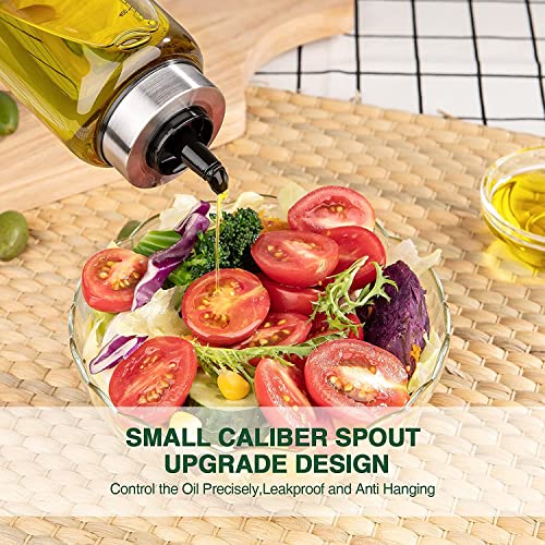 Baskety Glass Oil Dispenser Leakproof Oiler Tank Household Stainless Steel Condiment Dispenser Seasoning Bottle 500ml (Set of 2) B - Image 3