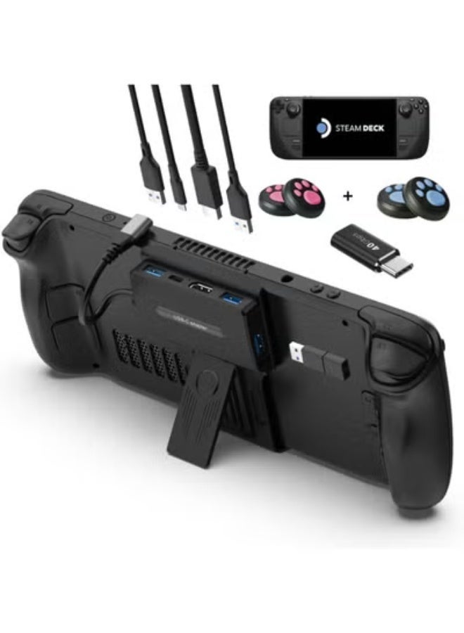 Chabeia Portable Steam Deck Dock 5-in-1 USB C Hub Docking Station with 3*USB A 4K@60H USB C PD 100W Max Steam Deck Stand Base Accessories - Image 1