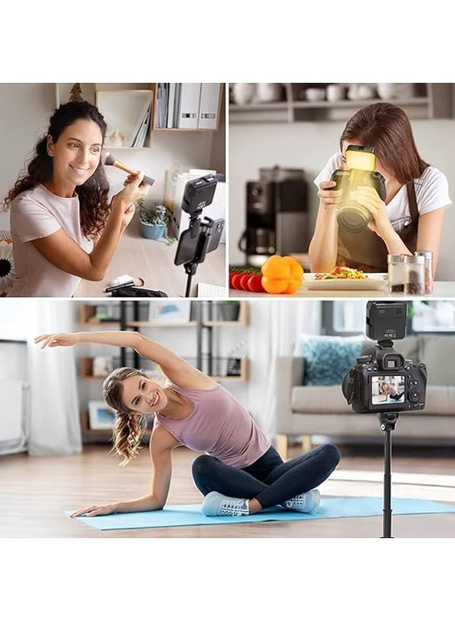 Rechargeable LED Video Light for Meetings and Recording – 100 LEDs with Clip and 3 Dimmable Cold Shoe Mounts – Compatible with Camera, Tripod, and Selfie Stick - Image 2