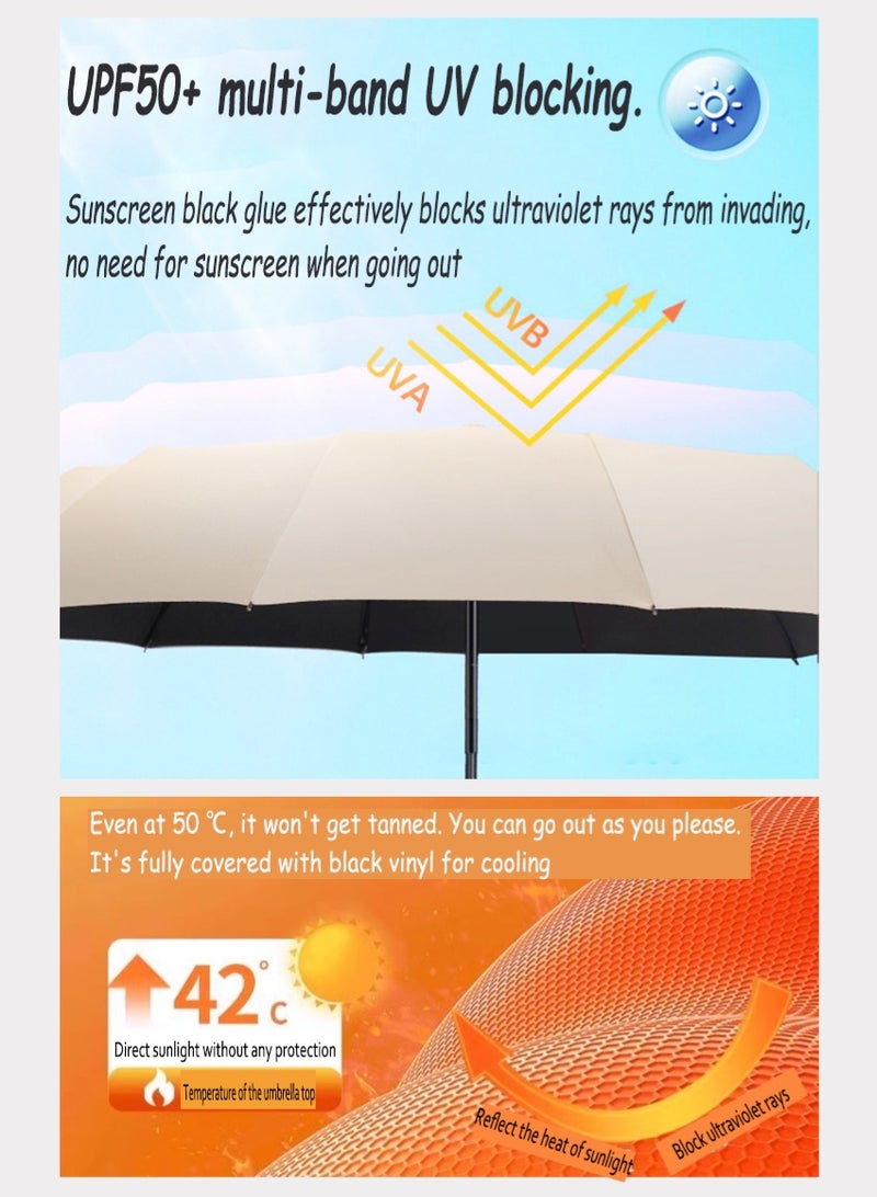 سوفي مظلة أوتوماتيكية بإبزيم - حماية من الشمس UPF50+، تفتح وتغلق في ثانية واحدة، مقبض حلقي معلق، مقاومة للماء من الشمس والمطر - Image 5