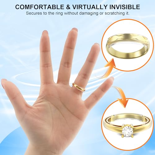 Eiito Ring Sizers for Loose Rings, 6 Pack Invisible Ring Size Adjuster for Women Men, Reduces Size by 0.5-1.5, Rings Guard Spacer Tightener Resizer, Fits 1-4mm Wide Bands - Image 2
