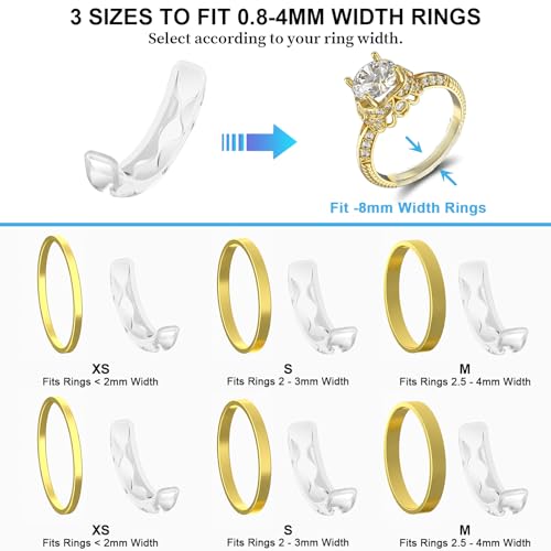 Eiito Ring Sizers for Loose Rings, 6 Pack Invisible Ring Size Adjuster for Women Men, Reduces Size by 0.5-1.5, Rings Guard Spacer Tightener Resizer, Fits 1-4mm Wide Bands - Image 5