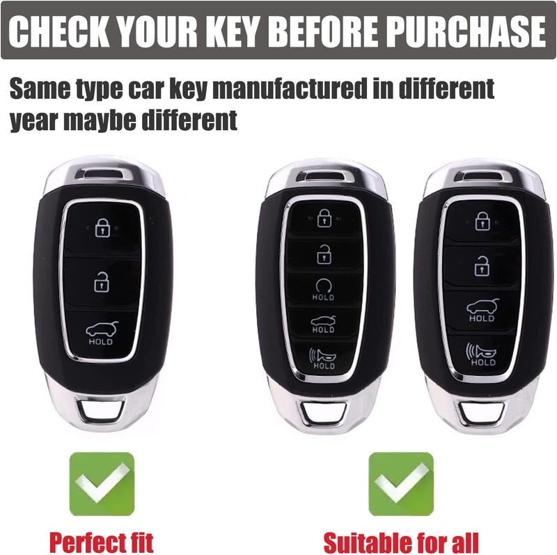 Gematay for Hyundai Key Fob Cover with Keychain Lanyard, Soft TPU Key Fob Protector Shell Compatible with Hyundai Kona Santa Fe Elantra GT Veloster Accent Venue Smart Remote Case - Image 2