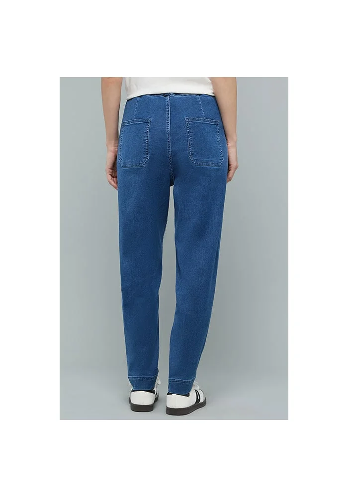 R&b  Washed Mom Fit Jeans with Button Closure for Women | Best Price UAE