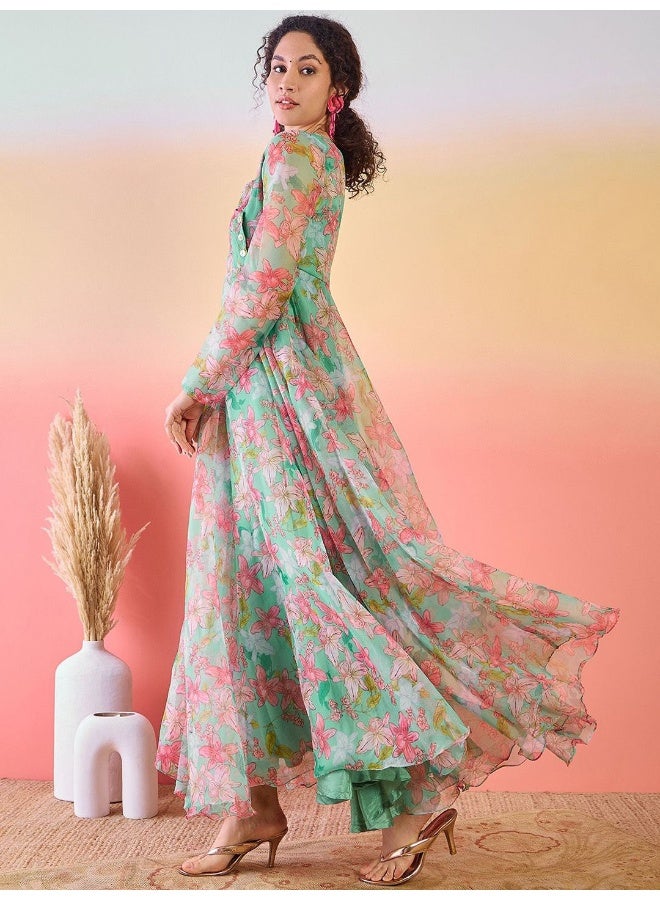 AKS Floral Printed Maxi Dress  - Image 2