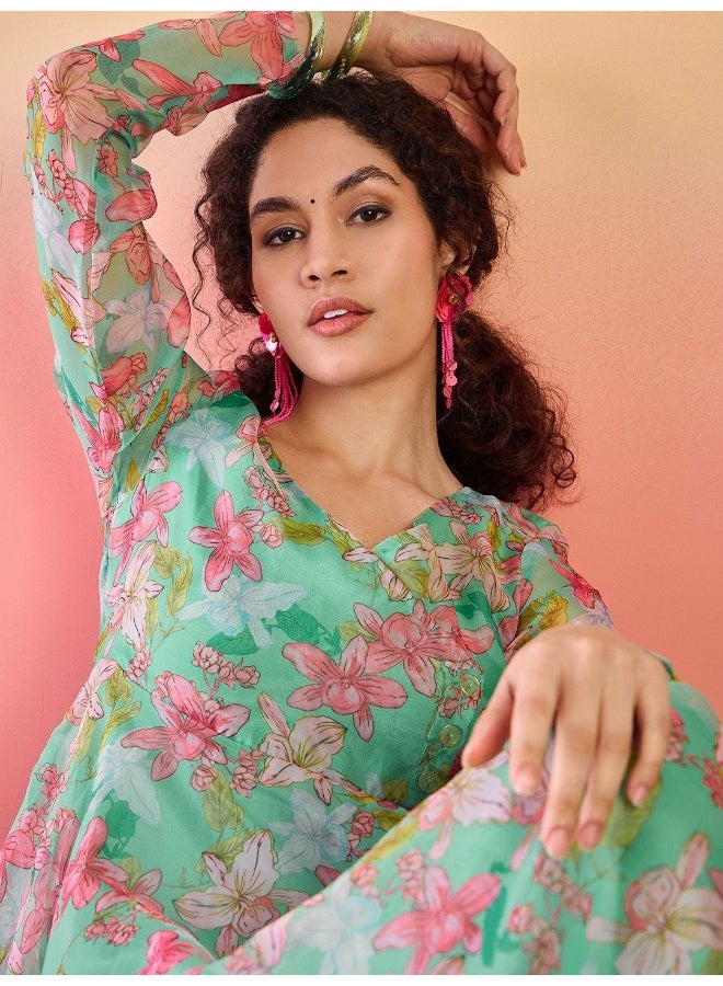 AKS Floral Printed Maxi Dress  - Image 4