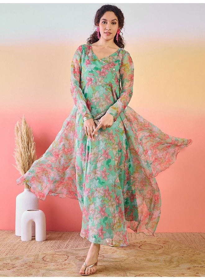 AKS Floral Printed Maxi Dress  - Image 1