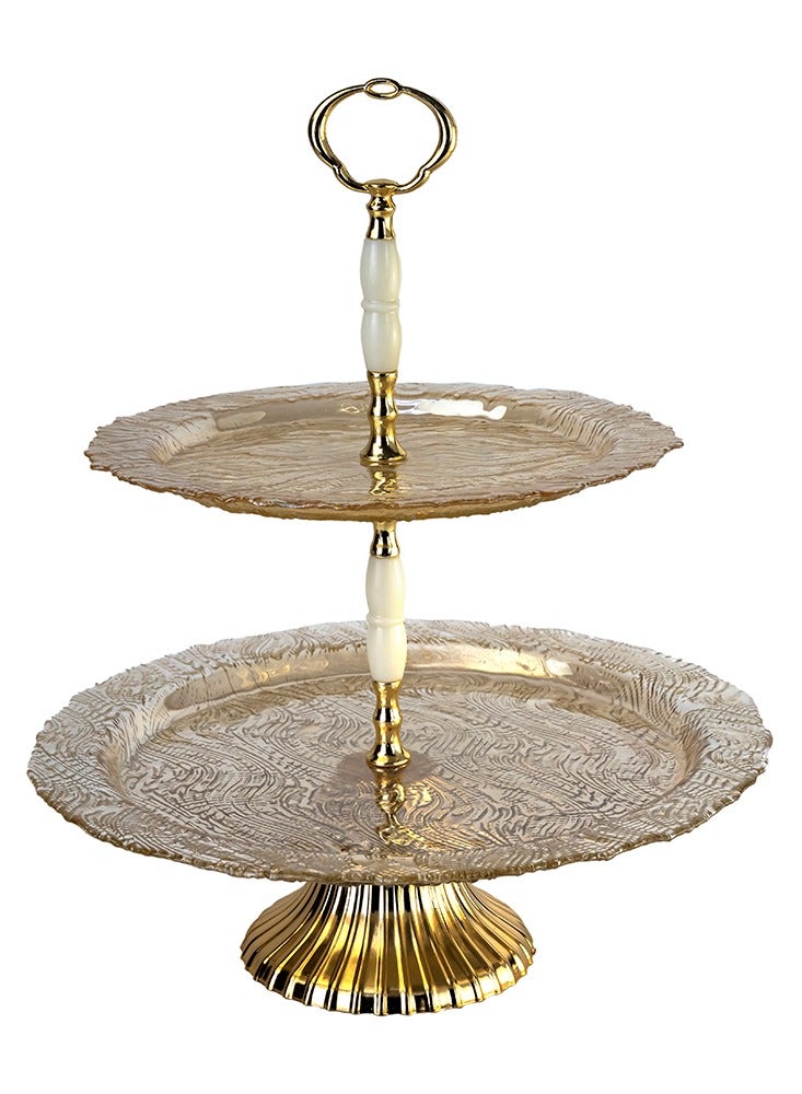 حامل بسكويت زجاجي لامع 28-25 مخطط - Image 1