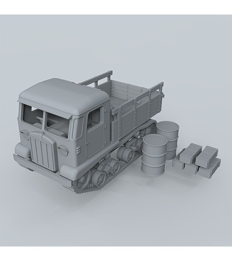 1 56 Scale Soviet STZ 5 Tractor With 2 Fuel Drum And 5 Ammo Box Unpainted Resin Static Model Tracked Artillery Tractor Display Model For Wargaming - Image 5