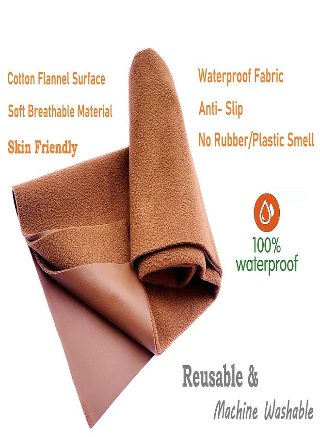 Hozzbun® Dry Sheet/Mattress Protector (Waterproof/Quick Drying/Extra Absorbent/Reusable) Baby Anti-Piling Extra Absorbent Multipurpose Matress Small Size 50x70cm, Pack of 2 (Blue & Brown) - Image 5