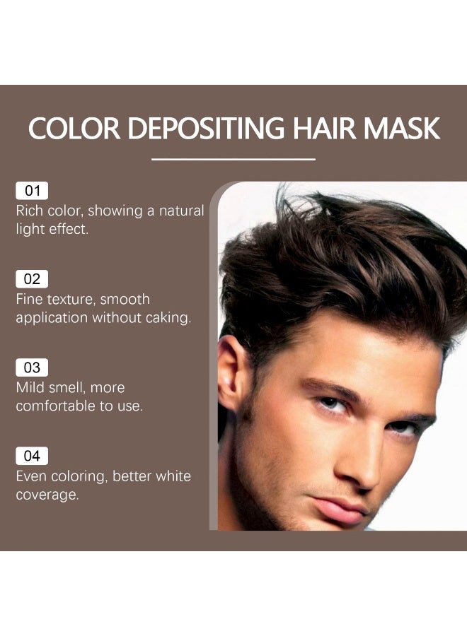 HOEGOA Color Depositing Hair Mask, Hair Dye Conditioner, Hair Dye Shampoo Dark Brown with Persea Gratissima and Cocos Nucifera Oil, Repairs the Hair Elasticity and Flexibility 50g/1.76oz - Image 5