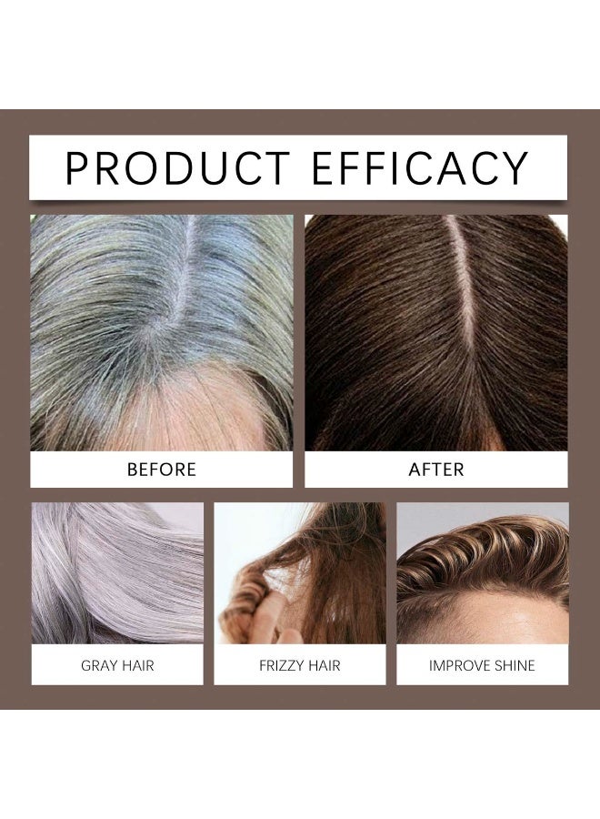 HOEGOA Color Depositing Hair Mask, Hair Dye Conditioner, Hair Dye Shampoo Dark Brown with Persea Gratissima and Cocos Nucifera Oil, Repairs the Hair Elasticity and Flexibility 50g/1.76oz - Image 2