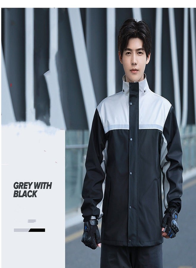 Loquat Raincoat And Pants Set Grey/Black  - Image 2