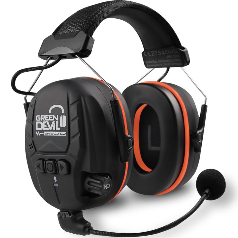 GREEN DEVIL Electronic Bluetooth Hearing Ear Protection Headphones With Boom Microphones 27dB Noise Cancelling Earmuffs - Image 2