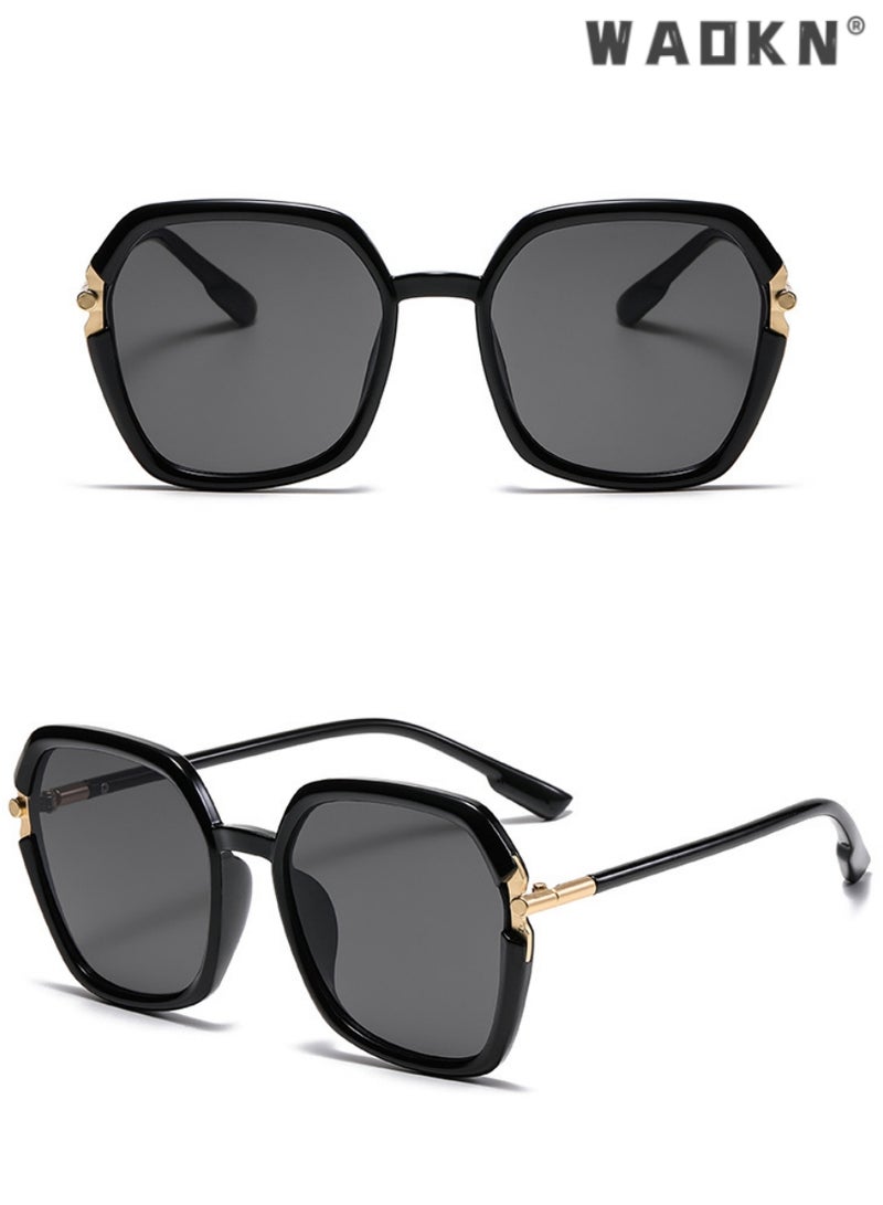 دبليو أيه أو كي أن نظارات شمسية نسائية مربعة مستقطبة بحماية من الأشعة فوق البنفسجية 400 بإطار معدني وTR90 نظارات شمسية عصرية مضادة للتوهج للنساء، نظارات شمسية للحماية من الشمس مناسبة للتخييم في الهواء الطلق في الصيف - Image 4