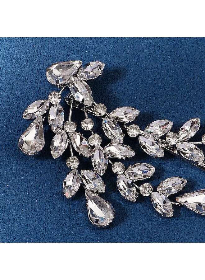 Chargances Bridal Crystal Hair Clip Rhinestone Hair Clips French Barrette Design Wedding Hair Clips Elegant Hair Accessories For Women Girls - Image 3
