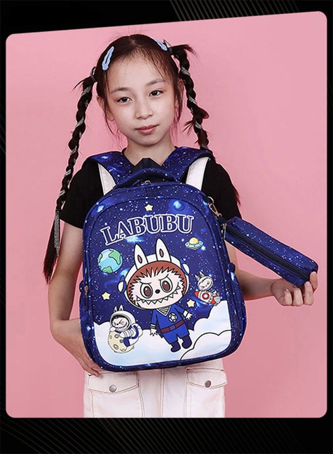 New Style Labubu Cartoon Lovely School Bag  Large Capacity Shoulder Backpack Wear-resistant Lightweight Student Backpack with Adjustable Straps for Kids - Image 2