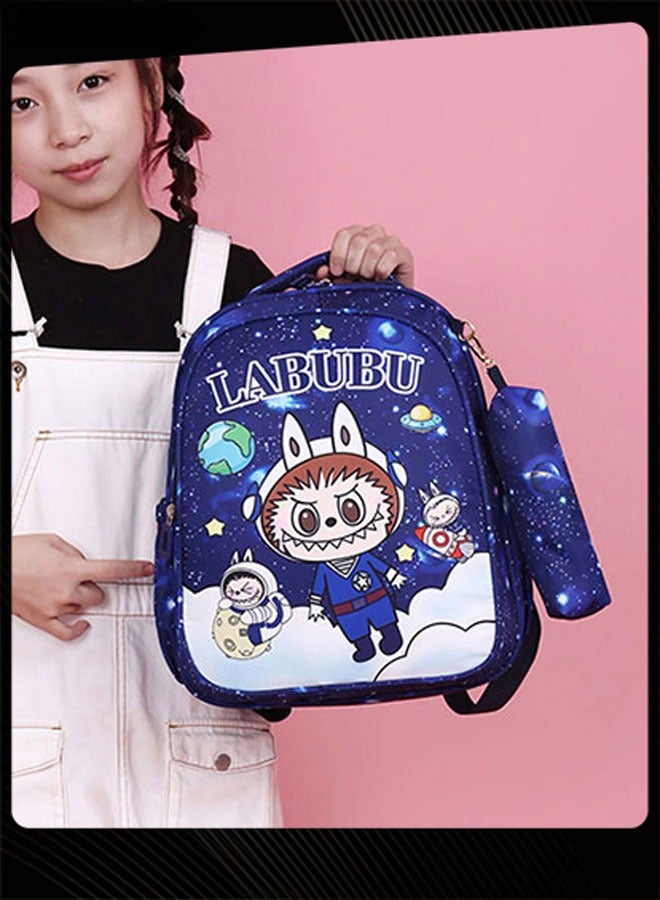 New Style Labubu Cartoon Lovely School Bag  Large Capacity Shoulder Backpack Wear-resistant Lightweight Student Backpack with Adjustable Straps for Kids - Image 3