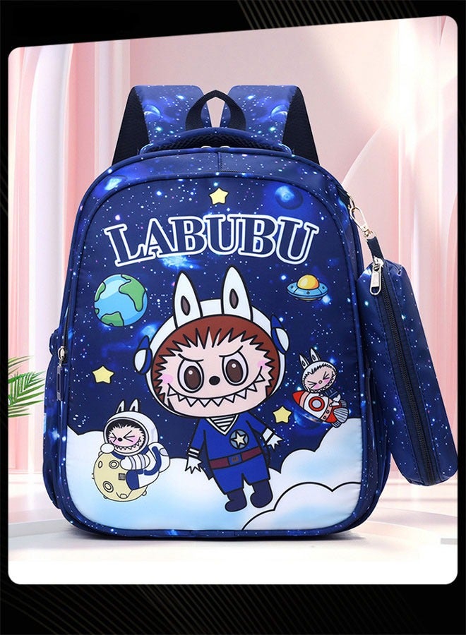 New Style Labubu Cartoon Lovely School Bag  Large Capacity Shoulder Backpack Wear-resistant Lightweight Student Backpack with Adjustable Straps for Kids - Image 4