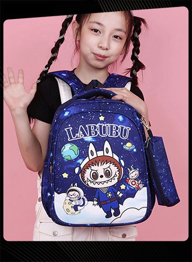 New Style Labubu Cartoon Lovely School Bag  Large Capacity Shoulder Backpack Wear-resistant Lightweight Student Backpack with Adjustable Straps for Kids - Image 1