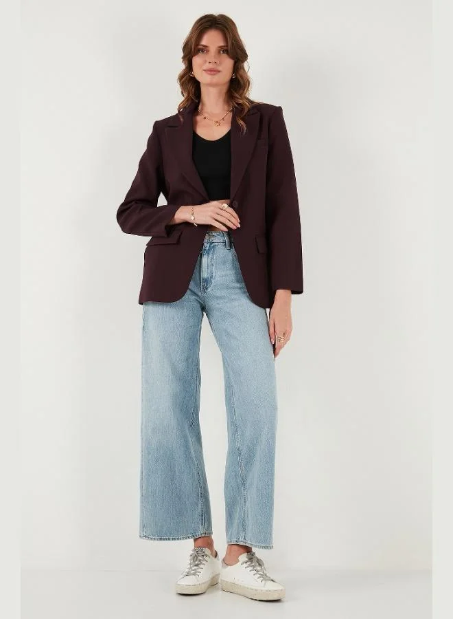 ليلا جاكيت بليزر نسائي بحزام مزدوج الصدر بقصة عادية