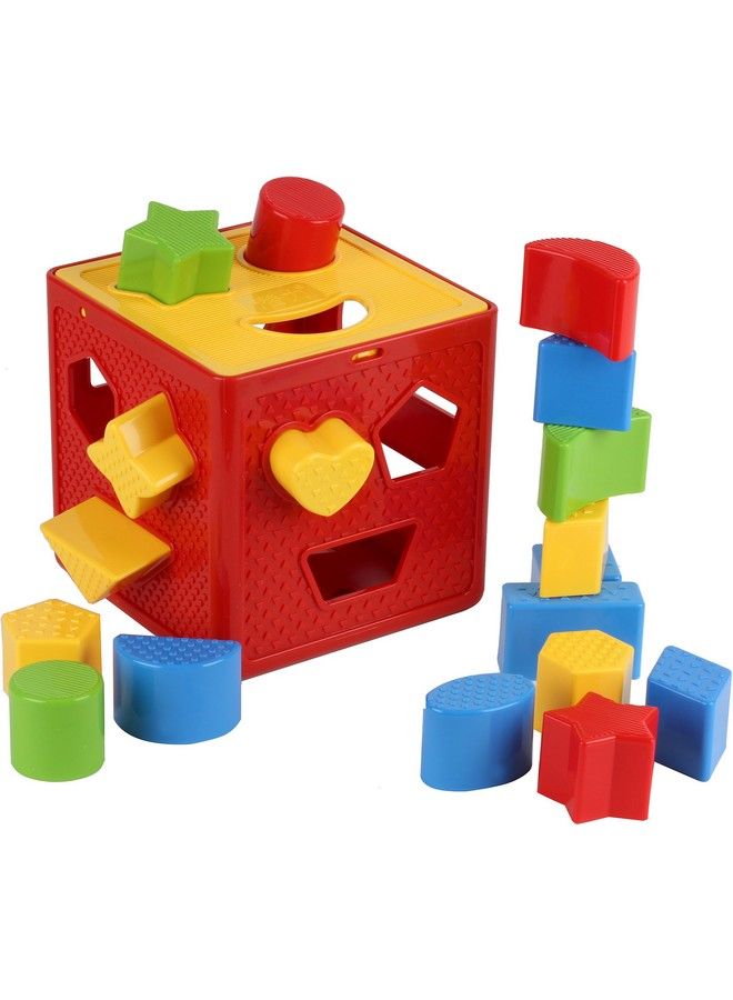 Play22 Baby Blocks Shape Sorter Toy Childrens Blocks Includes 18 Shapes Color Recognition Shape Toys With Colorful Sorter Cube Box My First Baby Toys Toys Gift For Boys & Girls Original - Image 1