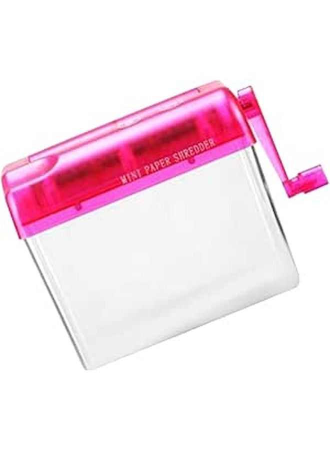 Compact Red Manual Tabletop Paper Shredder Portable Small Handheld Shredder For Home Office School Use - Image 1