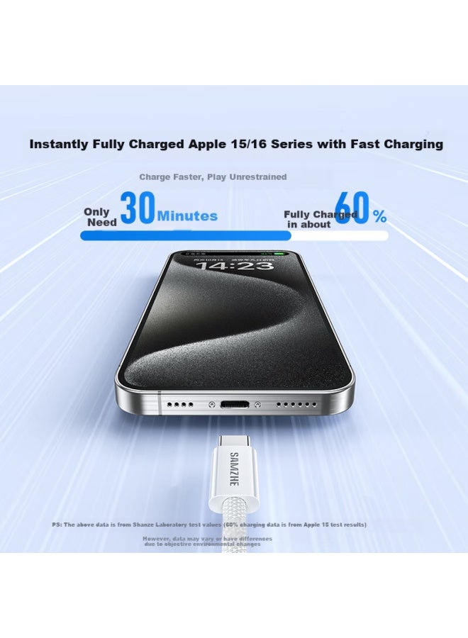 SAMZHE Apple 16/15 Data Cable Type-c Charging Cable Braided Dual Head Pd100w Fast Charge C To C Car Iphone Pro Max Huawei Xiaomi Ipad Laptop 2m - Image 5