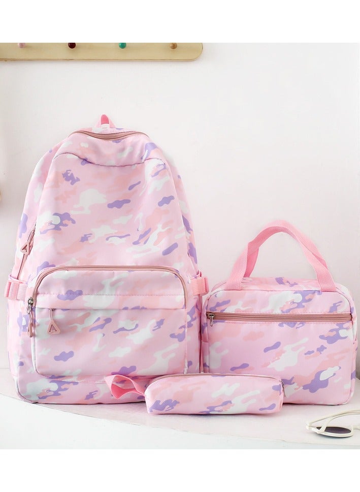TAPIT 3PCS Teen Girls School Backpack Kids Bookbag Set with Lunch Box Pencil Case Travel Laptop Backpack Casual Daypacks (Pink) - Image 1