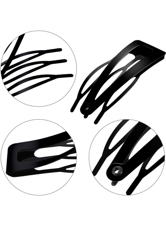 24 قطعة من مشابك الشعر مزدوجة القبضة، مشابك معدنية كبس، دبابيس شعر نسائية لتصفيف الشعر، مستلزمات صالونات التجميل (أسود، 2 بوصة) - Image 3