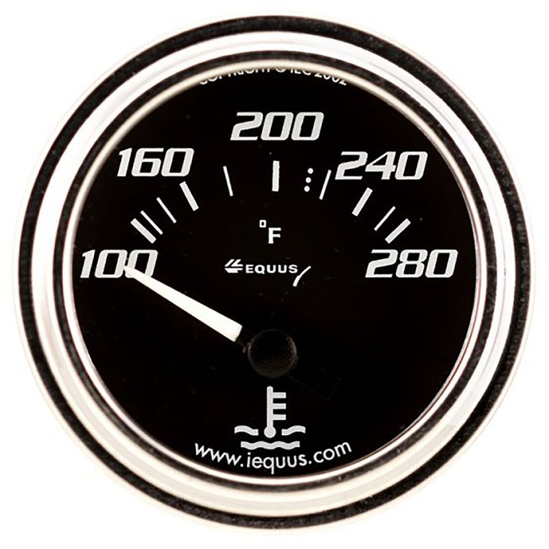Equus 7262 2-1/16" Electric Water Temperature Gauge, Chrome with Black Dial
